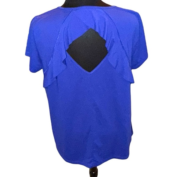LANE BRYANT Wicking Active Tee Cutout Ruffle Back - 18/20 Blue - Picture 4 of 13
